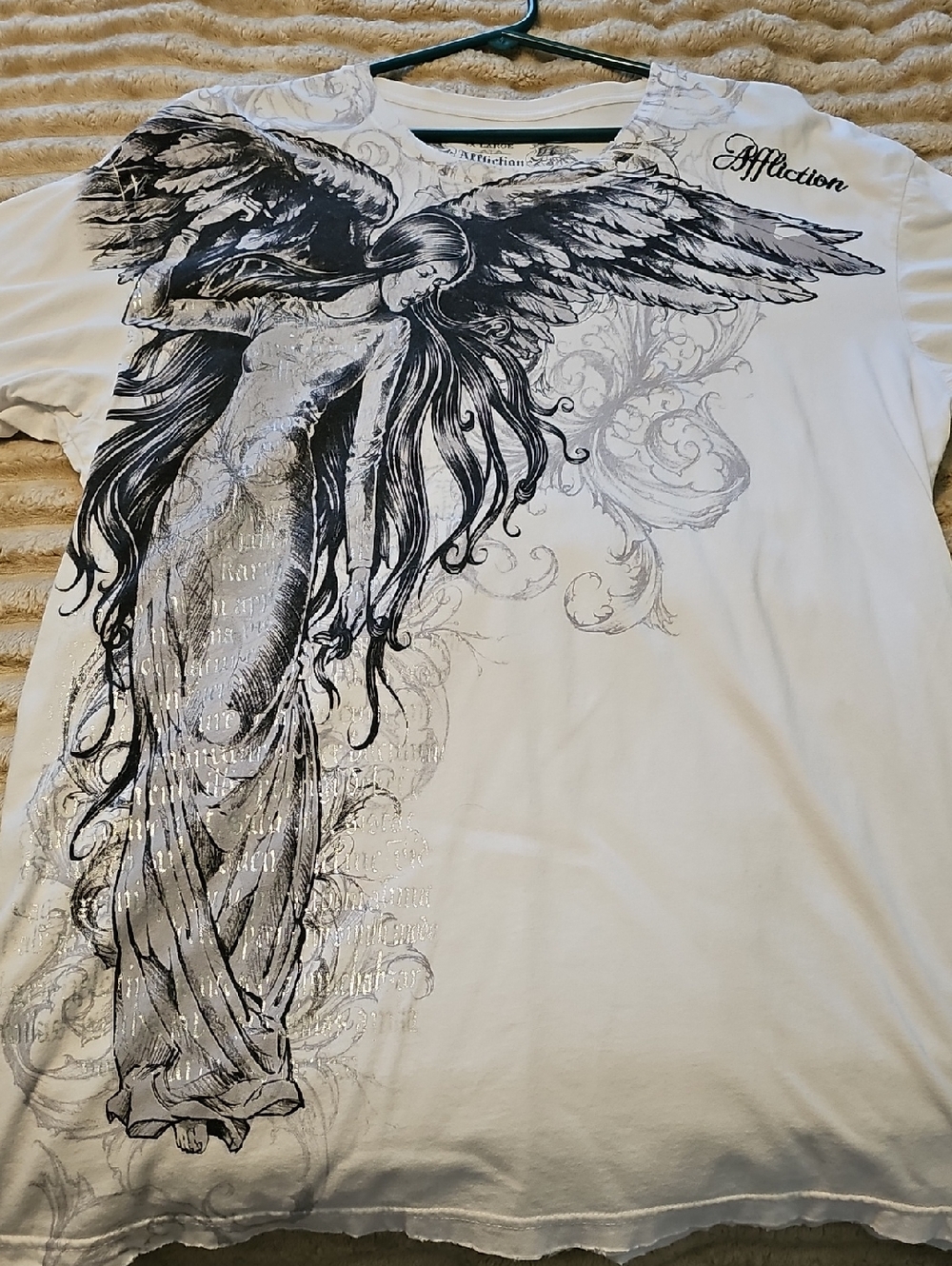 Affliction White Short-Sleeve Angel Graphic Tee